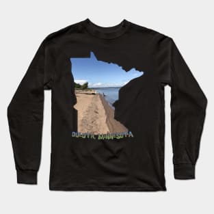 Minnesota State Outline (Duluth and Lake Superior) Long Sleeve T-Shirt